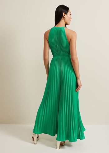 Phase Eight Brea Pleat Jumpsuit Green Australia | QK7891520